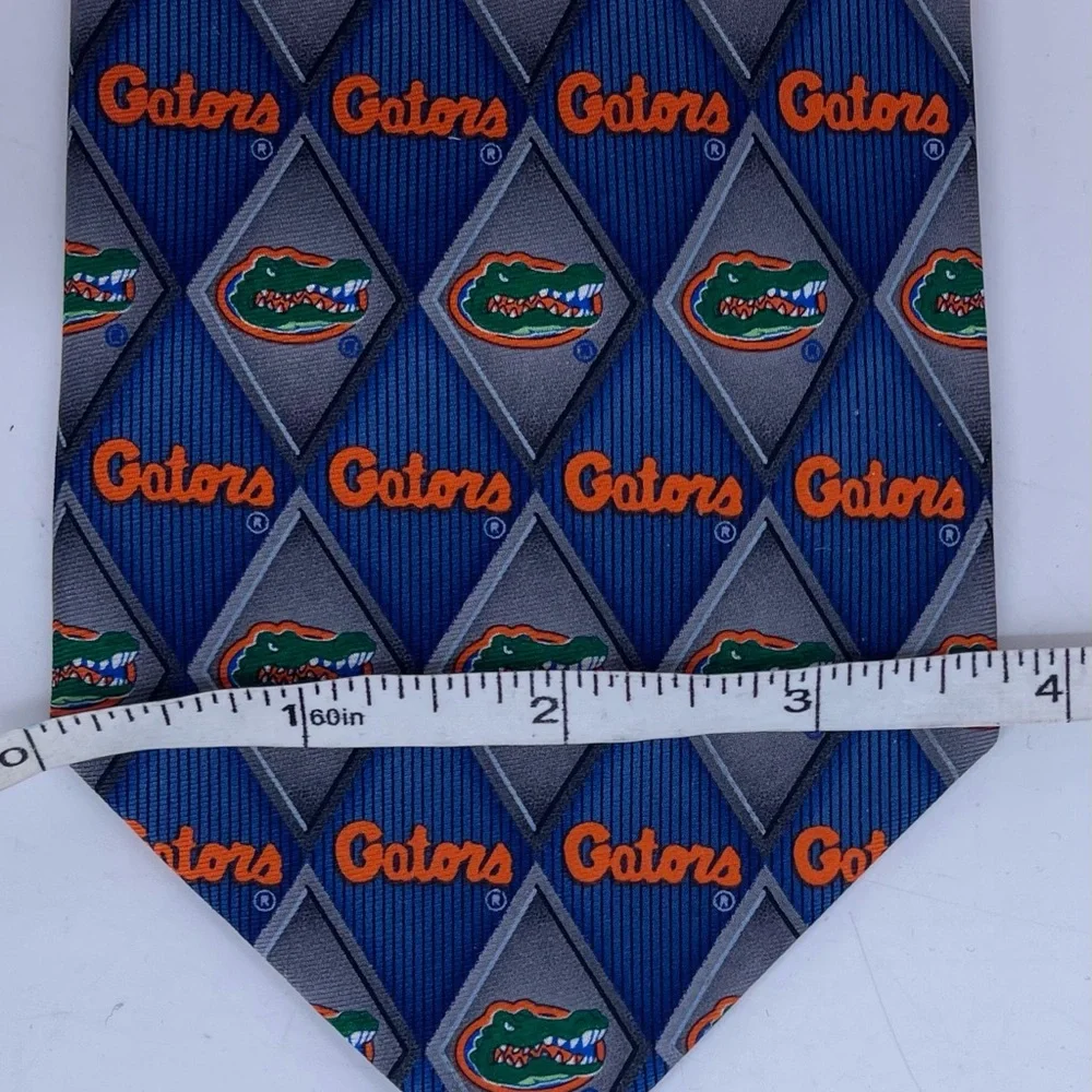 Florida‎ Gators Silk Tie University Florida Diamond Blue Gray Orange Larson NWT